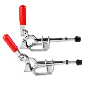 2 Stück Kniehebelspanner GH-302-FM, Groß Schubstangenspanner Verstellbar Kippklemme 136KG Push Pull Toggle Clamp Tellerhebeklemme Schnellspanner Set für Maschinenbetrieb, Zimmerei, Schweißen