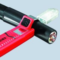 KNIPEX Abmantelungswerkzeug mit Schleppklinge in Blister schlagfestes Kunststoffgehäuse 165 mm für schnelle und sichere Entfernung von Rundkabeln