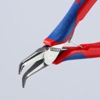 KNIPEX Elektronikzange mit halbrunder Spitze und 45-Grad-Abwinkelung, ideal für Handwerker und Fachleute bei der Arbeit an elektronischen Komponenten