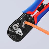 Ergonomische Crimpzange für RJ45-Westernstecker mit Mehrkomponenten-Hüllen, brüstungslänge 190 mm