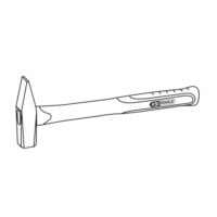 KS Tools Schlosserhammer mit Fiberglasstiel, 500g, hochwertiger Hammer für Werkstatt oder Bauzeuglager