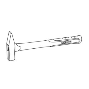 KS Tools Schlosserhammer mit Fiberglasstiel, 500g, hochwertiger Hammer für Werkstatt oder Bauzeuglager