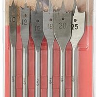 KWB 6-teiliges Flachfräs-Bohrer Set für Holz, inklusive gängiger Größen und praktischer Blisteraufbewahrungstasche