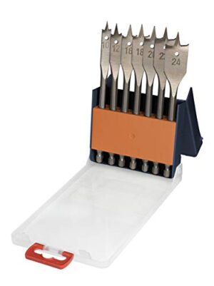 KWB Flachfräser-Set, 10-24 mm, 1/4 Zoll Schaft, E 6.3 - Bohrer-Set für Holzbearbeitung, professionelle Qualität