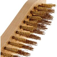 Hochwertige Messing-Drahtbürste mit Holzgriff für schonende Reinigung im Haushalt oder in der Werkstatt - Länge 275 mm