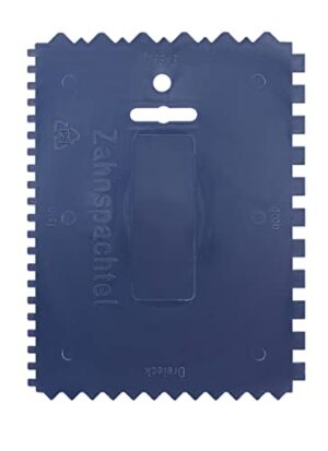 KWB Kunststoff-Zahnspachtel, Aufstreich-Spachtel, 4-seitig gezahnt, 180 x 130 mm, für Maurer und Maler
