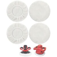 Lammwoll-Polierhauben 4er Set für Einhell Akku-Autopoliermaschinen CE-CB 18/254 Li, CC-PO 90, für 220mm-250mm Poliermaschinen - Perfekt für Autolackpflege, Metallpolitur und Holzveredelung