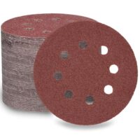 LESNIC 40 Körnung Schleifscheiben, 100 Stück, 125mm, 8 Löcher, Faserrückseite für Exzenterschleifer