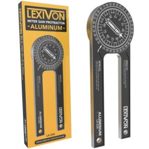 LEXIVON Winkelmesser, anschlagwinkel metall, schmiege Winkellineal für Holzarbeiten und Heimwerken mit präzisionslasergravierten Skalen