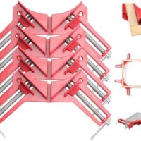 4 Stück 90 Grad Recht Winkle Klemme, Verstellbare Winkelspanner für Holz und Metall, Schweißen Rahmenspanner Bilderrahmen Schraubzwinge Set Ecke Klemme Gehrungszwinge