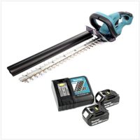 Makita DUH 523 Akku Heckenschere 18V 52cm mit zwei 3,0Ah-Akkus und Ladegerät für professionellen Einsatz in großen Gärten oder Landschaften