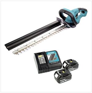 Makita DUH 523 Akku Heckenschere 18V 52cm mit zwei 3,0Ah-Akkus und Ladegerät für professionellen Einsatz in großen Gärten oder Landschaften