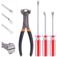 Mardatt 4-teiliges Endschneidezange und Reißzwecken-Abzieher, Nagelentferner-Werkzeug-Set mit gerader U-Spitze, gerader V-Spitze und abgewinkelter V-Spitze, Zackenheber zum Entfernen von Nägeln, Draht