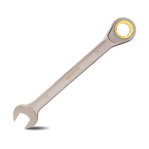Meccion Professionell Maul-Ringratschenschlüssel 24mm Chrom Vanadium Stahl Geschmiedet Ratschen Ringmaulschlüssel mit Schwarzer Vernickelung, hochwertige Schmiedetechnik für verschiedene Anwendungen geeignet, perfekt für Haus, DIY, Fahrrad- und Kfz-Reparatur
