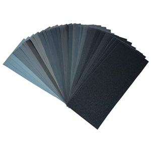 Schleifpapier Set 36 Stück Körnung von 120 bis 3000, Nass und Trocken für verschiedene Materialien wie Auto, Holz, Stein, Lack, Metall und Glas