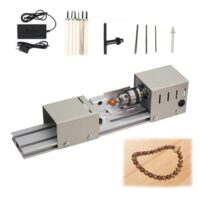 Mini Drehmaschine mit 96W leistungsstarken Motor, 7-stufige Geschwindigkeitsanpassung und Klemmbereich von 0.6-6mm für präzises Drehen, Nuten, Schleifen und Schneiden