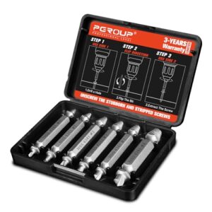 Mr. Wintek 6-teiliges Schraubenausdreher Set, #0–#4, für beschädigte, verrostete oder abgenutzte Schrauben in Metall, Holz und Auto
