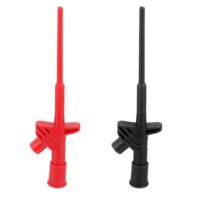 2 Stück Multimeter Kabel Prüfsonde, Professionelle Isolierte Schnell Test Haken Clip, Prüfspitze Isolierte 10a Krokodilklemme Prüfsonde Mit 4mm Bananenbuchse Schnell Prüfklammer Abnehmbare Sonde Multi