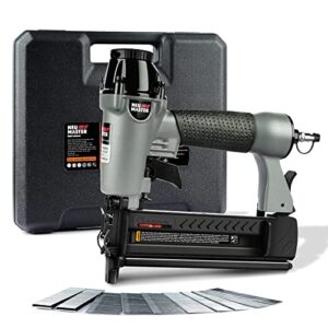 NEU MASTER Druckluftnagler, 2 in 1 Drucklufttacker mit Transportkoffer inkl. 800 Nägel und 200 Klammern für Werkstatt und Haus