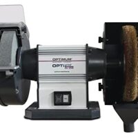 Optimum Kombischleifmaschine GU 20B, hochwertige Werkzeugmaschine für Heimwerker und Fachleute, Außendurchmesser 200 mm, Drehzahl 2850 min-1, wartungsfreier Motor, Aluminiumstrangguss-Gehäuse