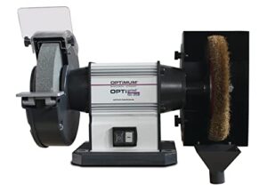 Optimum Kombischleifmaschine GU 20B, hochwertige Werkzeugmaschine für Heimwerker und Fachleute, Außendurchmesser 200 mm, Drehzahl 2850 min-1, wartungsfreier Motor, Aluminiumstrangguss-Gehäuse