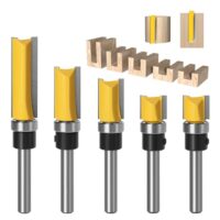 Palwin Bündigfräser 6,35 mm Schaft mit Kugellager für sauberen Schnitt in Holz, hohe Präzision und verschiedene Größen 11.9mm/20mm/25mm/38mm