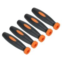 PATIKIL 2,4 Zoll Gummifeilenheft, 5er-Pack Feilenwerkzeug Ersatzgriff für Feilen mit 0,2" Durchmesser, Orange Schwarz