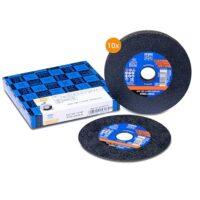 PFERD Trennscheibe, 10 Stück, 125 x 1,0 x 22,23 mm, gerade, PSF STEELOX (22,23 mm), für Stahl und Edelstahl (INOX) mit hoher Trennleistung und guter Standzeit