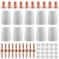 Plasmaschneiden Plasmaschneider Cutting Ersatzteile 60pcs PT-31 Extended Air Plasma Cutting Düse Elektrode Verbrauchsmaterial Fit CUT-40 CUT-50D CT-312
