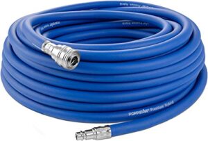 Poppstar Druckluftschlauch 20 m blau, Hybrid PVC mit Gewebe, Innendurchmesser 9,2mm und Schnellkupplung bis 20 bar
