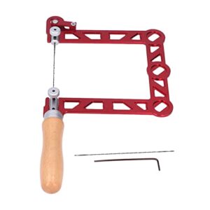 Präzisions-Laubsäge 5 Zoll mit U-Rahmen Holzgriff für Metall, Modellbau und Heimwerken, Schnellspann-Mechanismus und Alugehäuse