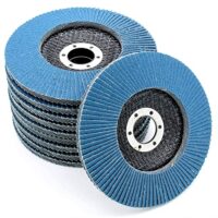 Profi-Fächerscheiben in blauer Farbe, 10 Stück, Durchmesser 125 mm, Korn 120, Inox, Schleifscheiben, Lamellenscheiben für Winkelschleifer und Metallbearbeitung