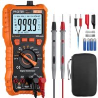 Digitales Multimeter mit vielen Funktionen, Messgerät für Gleich- und Wechselspannung, Gleich- und Wechselstrom, Widerstand, Kapazität, Frequenz und Temperatur