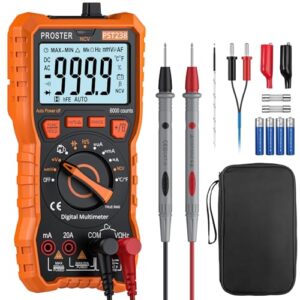Digitales Multimeter mit vielen Funktionen, Messgerät für Gleich- und Wechselspannung, Gleich- und Wechselstrom, Widerstand, Kapazität, Frequenz und Temperatur