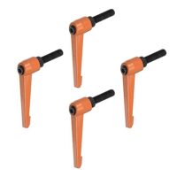 Quarkzmann 4 Stck Einstellbarer Klemmhebel mit Handgriffen und Außengewinde Gewindebolzen, Drahtzug, Verriegelung, Schnellverschluss, Ratschen Druckschalter, Griff in Orange