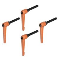 Einstellbarer Klemmhebel mit Handgriffen, 4 Stück, M10 x 50mm Außengewinde, Gewindebolzen, Knöpfe, Drehschraube, Verriegelung, Schnellverschluss, Ratschen, Druckschalter, Griff in Orange
