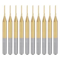 Ergänzungsset für PCB-Maschine mit 10 Stück Hartmetall-Fräsern, Titanbeschichtung, 0,8 mm Durchmesser und 1/8" Schaftdurchmesser