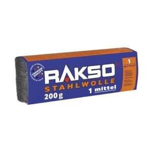 Stahlwolle mittel 1-200g, Banderole, glättet Holzoberflächen, entfernt alten Lack von Antikmöbeln und säubert Hartgummiböden