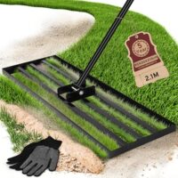 Rasen-Nivellierungsrechen COZCLAM, Garten-Rasen-Rakel für schnelle und gleichmäßige Verteilung von Sand und Erde auf dem Rasen