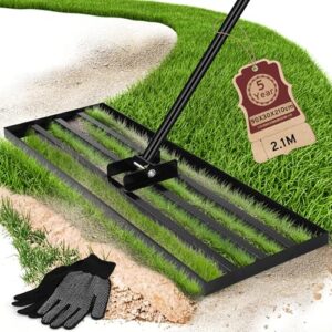Rasen-Nivellierungsrechen COZCLAM, Garten-Rasen-Rakel für schnelle und gleichmäßige Verteilung von Sand und Erde auf dem Rasen