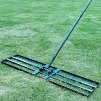 Rasen-Nivellier-Rechen für Garten, Hof und Golfplatz - Robuster Nivellierrechen mit 1.98m Stiel