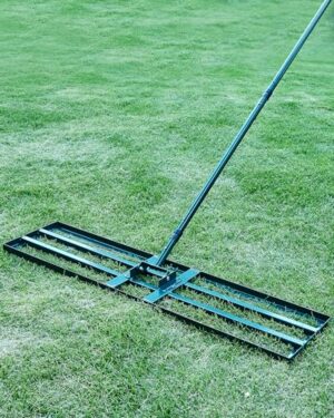 Rasen-Nivellier-Rechen für Garten, Hof und Golfplatz - Robuster Nivellierrechen mit 1.98m Stiel