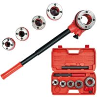 Ratchet-Die-Stocks 381.14 mit 5 Köpfen, professionelles Werkzeug für Heimwerker und Handwerker, ideal für Holzbearbeitung, Metallbearbeitung und weitere Anwendungen