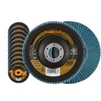 Hochwertige Metall Schleifscheiben für Winkelschleifer, Made in Germany, 10 Stück Ø 125 mm K60 Fächerscheiben