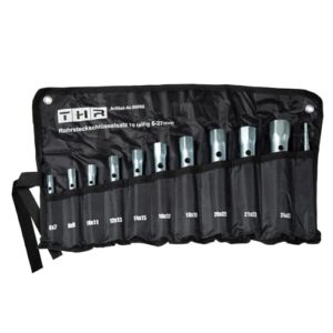 Rohrsteckschlüsselsatz 10-teilig 6-27mm in Rolltasche für Heimwerker und Handwerker