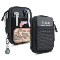 Sayram SP3 EDC Pouch Tasche Organizer, Mini Tasche für Männer, EDC Organizer Herren Tasche Klein mit Klettverschluss, Kleine Werkzeugtasche mit D-Ring, Elastische Organizer Utility Tasche - Schwarz