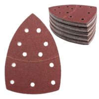 50 Stück Schleifpapier Dreieckschleifer 11-Loch Schleifpads 60 Körnung Klett Schleifpapier Mouse Schleifpapier Schleifblätter für Dreieckschleifer 155 x 108 mm
