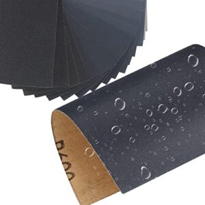 Schleifpapier-Set 45 Stück Körnung 120 bis 7900 Nass und Trocken Sandpapier, Schleifpapier Set, Schmirgelpapier zum Polieren und Schleifen für Auto, Holzmöbel, Stein, Lack, Metall, Glas