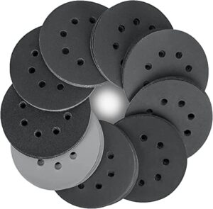 STEBRUAM Schleifpapier 125mm Klett Nass Trocken Schleifscheiben, 80 Stück Siliciumcarbid Klett Körnung 320/400/600/800/1000/1200/1500/2000 für Exzenterschleifer 8 Loch Schleifblätter für Auto Metall
