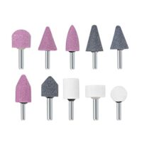 10 Stück Schleifstift, Schleifkörper und Schleifmittel für Bohrmaschinenschäfte mit 1/4 Zoll Durchmesser. Gebundenes Aluminiumoxid mit hoher Härte und Formerinnerung.